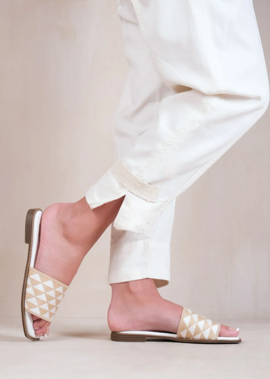 Where's That From Cream Pu Sycamore Flat Sandals