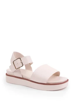 Where's That From Cream Pu Phoenix Classic Flat Sandals