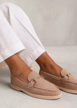 Where's That From Cream Suede Italy Slip On Loafers