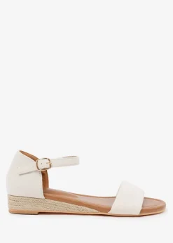Where's That From Cream Suede Eleanor Low Wedge Shoes