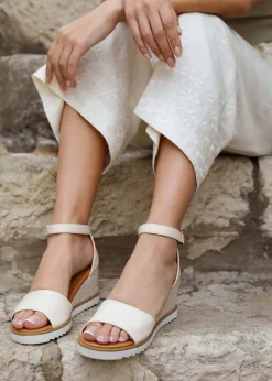 Where's That From Dusk Wedge With Buckle Ankle Strap Cream