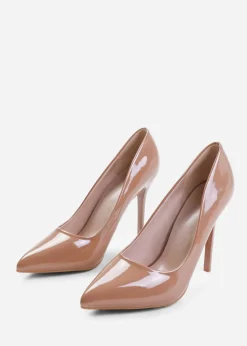 Where's That From Mocha Patent Kyra High Heel Stiletto Pumps