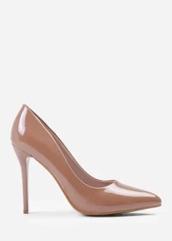 Where's That From Mocha Patent Kyra High Heel Stiletto Pumps