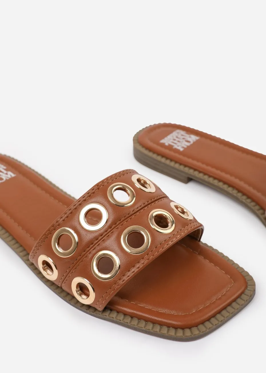 Where's That From Tan PU Bonnie Flatform Sandal
