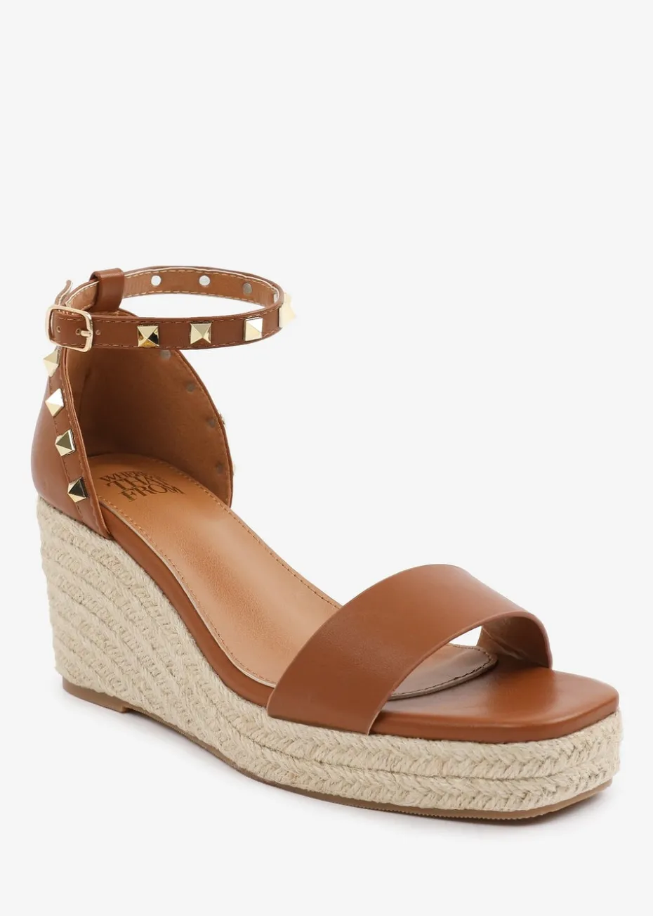 Where's That From TanPU Presley wide-fit Wedge Sandals With Gladiator-Ankle-Strap