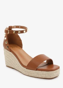 Where's That From TanPU Presley wide-fit Wedge Sandals With Gladiator-Ankle-Strap