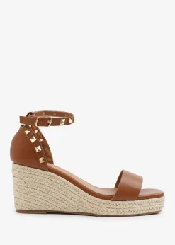 Where's That From TanPU Presley Wedge Sandals With Gladiator Ankle-Strap