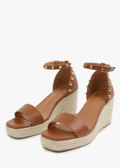 Where's That From TanPU Presley Wedge Sandals With Gladiator Ankle-Strap