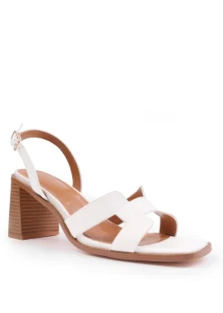 Where's That From White PU Stylite Strappy Block Heel Sandals
