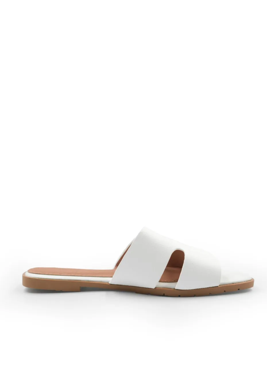 Where's That From White Pu Mae Strapped Slider Sandals