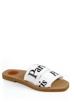 Where's That From White Pu Cobra Flat Sandals