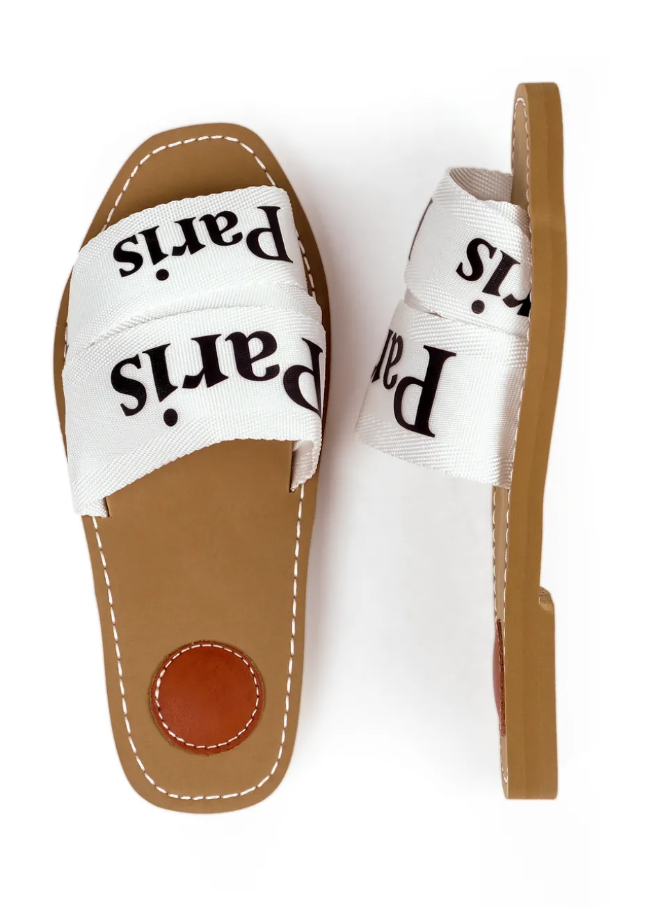 Where's That From White Pu Cobra Flat Sandals