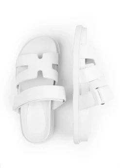 Where's That From White Pu Adagio Strappy Sandals