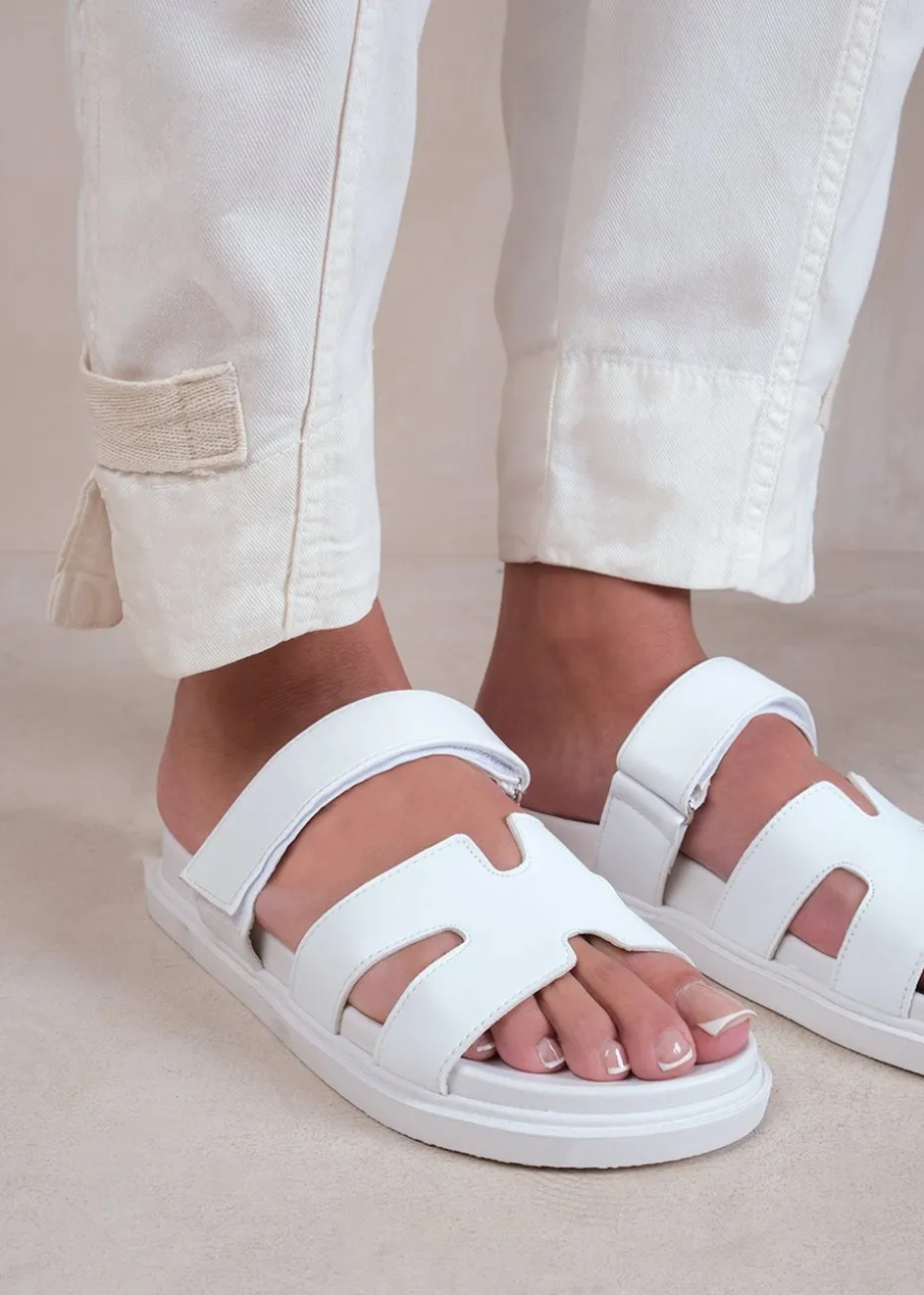 Where's That From White Pu Adagio Strappy Sandals