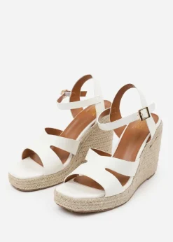 Where's That From White PU Sansa Wedge Shoes