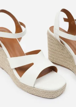 Where's That From White PU Sansa Wedge Shoes