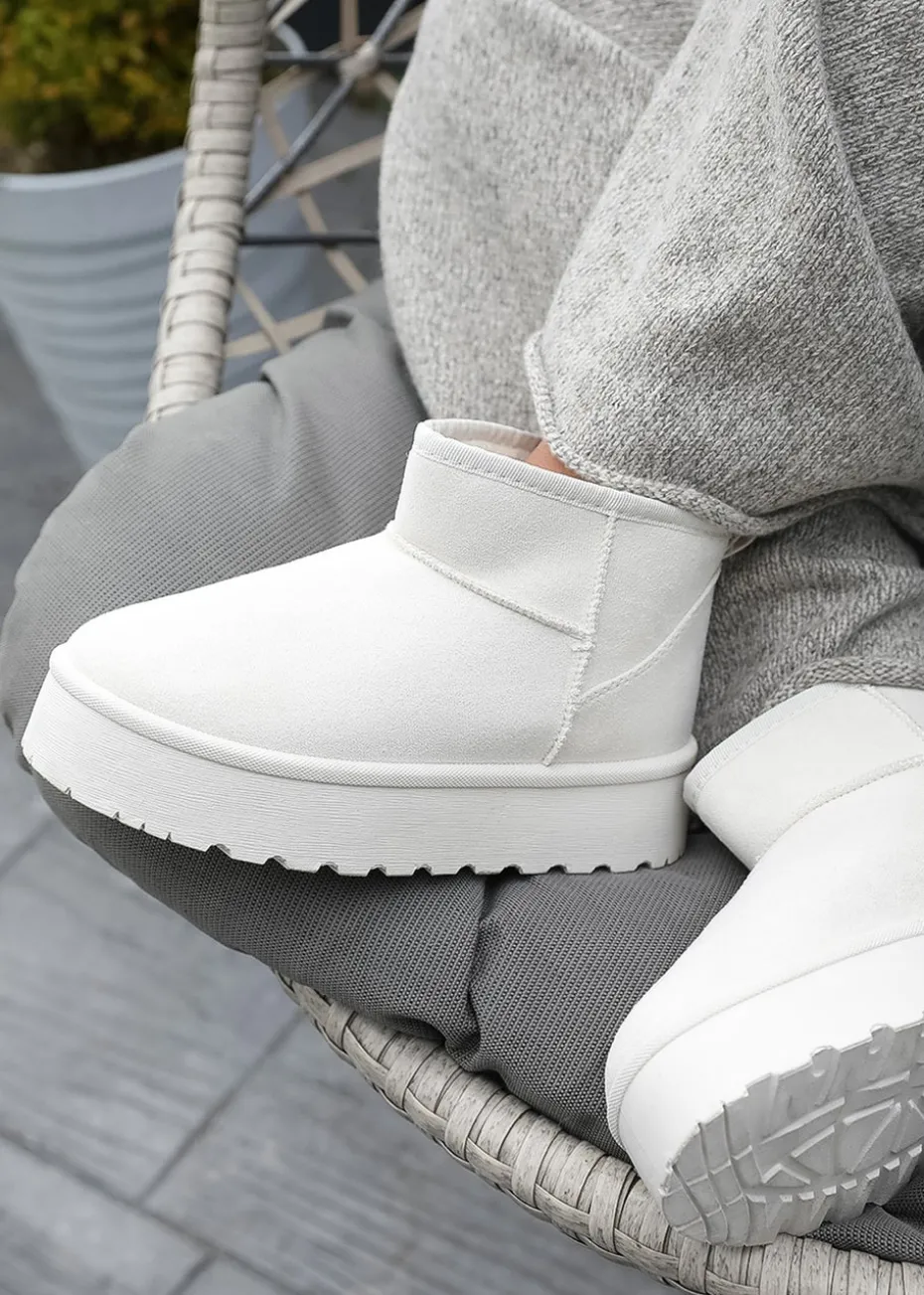 Where's That From Zyla Cream Faux-Suede Fur Lining Slipper Boots