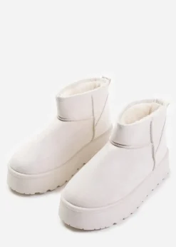 Where's That From Zyla Cream Faux-Suede Fur Lining Slipper Boots