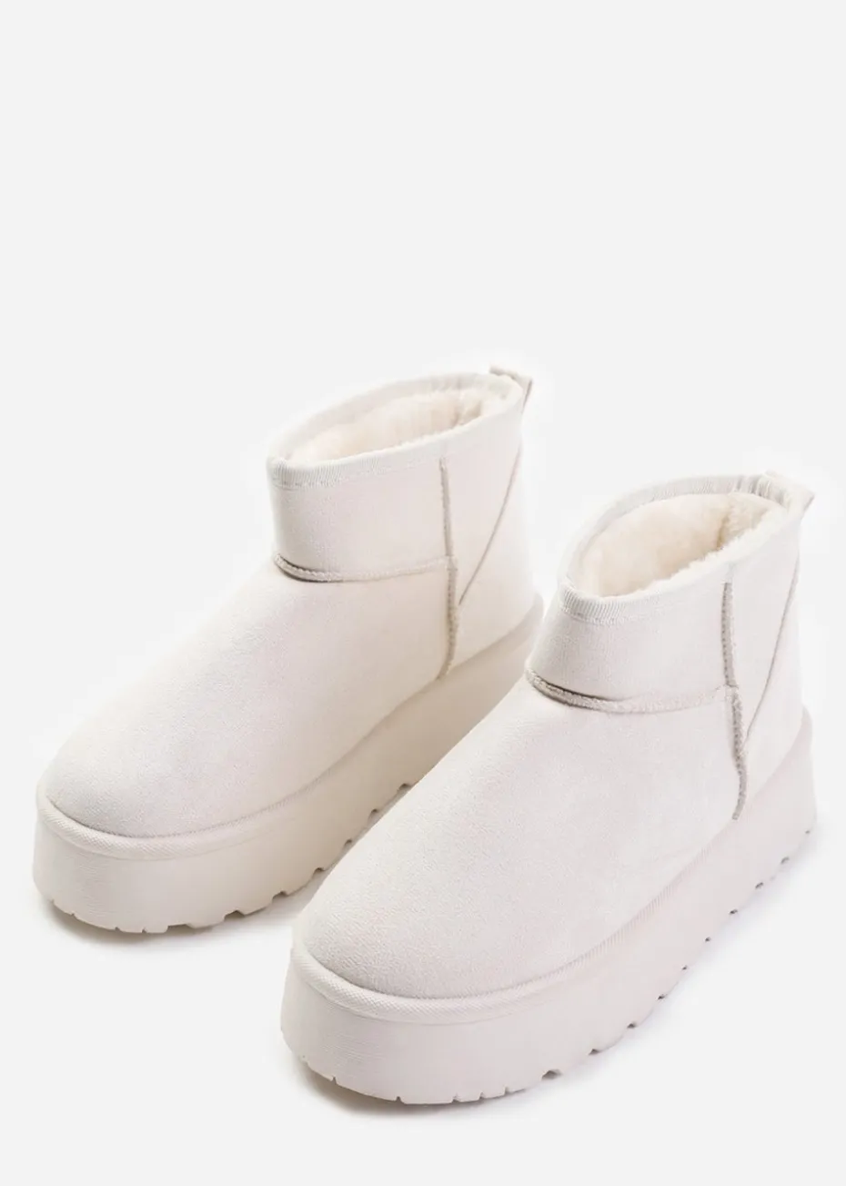 Where's That From Zyla Cream Faux-Suede Fur Lining Slipper Boots