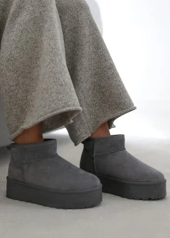 Where's That From Zyla Grey Faux-Suede Fur Lining Slipper Boots
