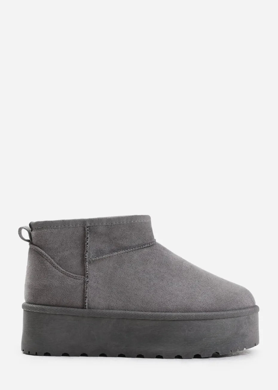Where's That From Zyla Grey Faux-Suede Fur Lining Slipper Boots