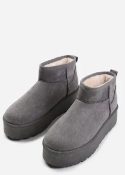 Where's That From Zyla Grey Faux-Suede Fur Lining Slipper Boots