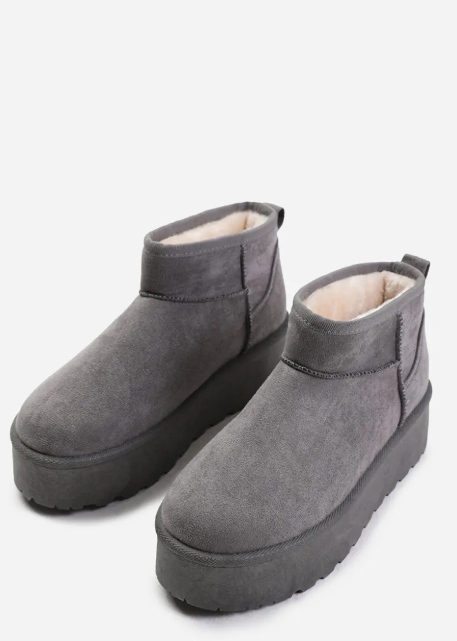 Where's That From Zyla Grey Faux-Suede Fur Lining Slipper Boots
