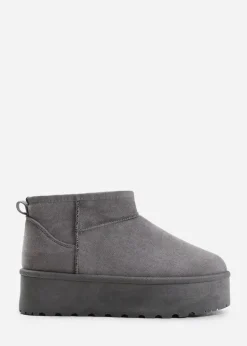 Where's That From Zyla Grey Faux-Suede Fur Lining Slipper Boots