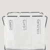 White 3 Section Wire Laundry Basket