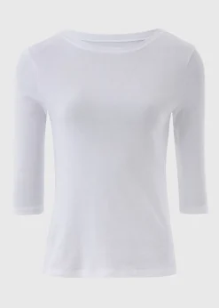White 3/4 Sleeve Perfect T-Shirt