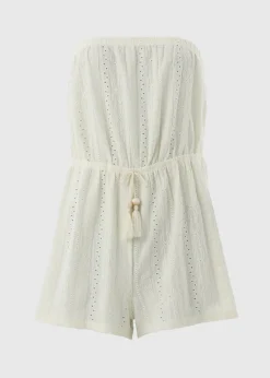 White Bandeau Playsuit