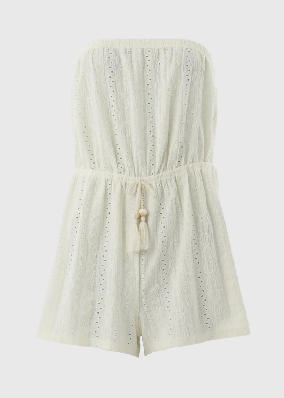 White Bandeau Playsuit