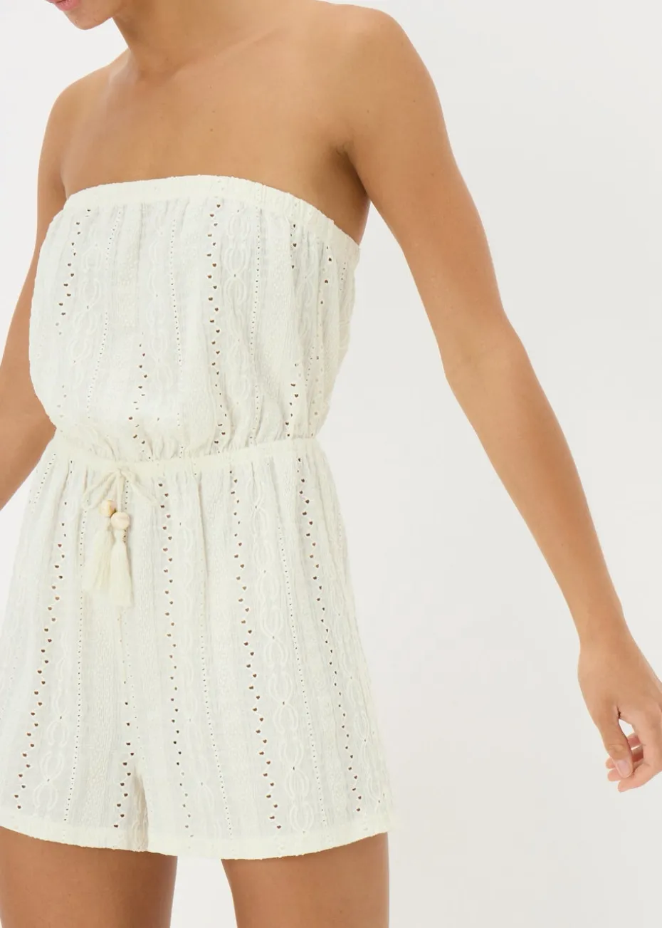 White Bandeau Playsuit