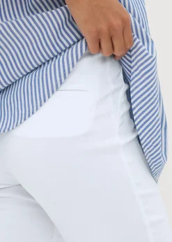 White Bengaline Cropped Leggings