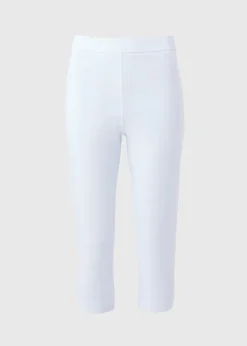 White Bengaline Cropped Leggings