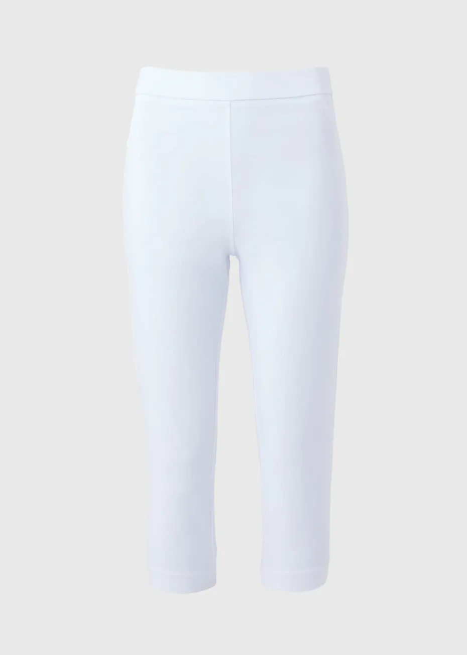 White Bengaline Cropped Leggings