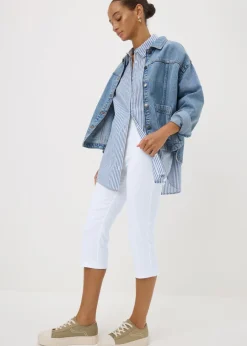 White Bengaline Cropped Leggings