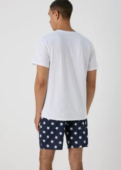 White Best Dad Ever Pyjama Short Set