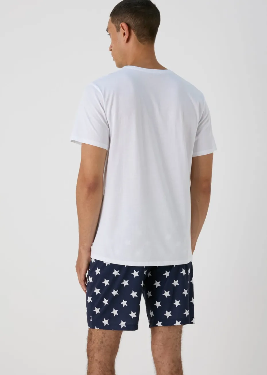 White Best Dad Ever Pyjama Short Set