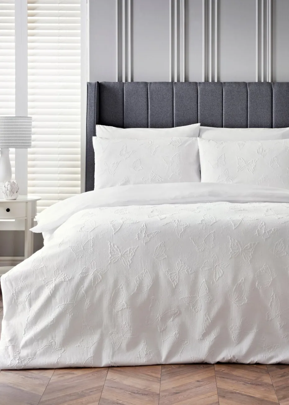 White Butterfly Duvet Cover