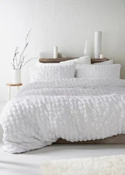White Cotton Seersucker Duvet Set
