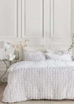 White Cotton Seersucker Duvet Set