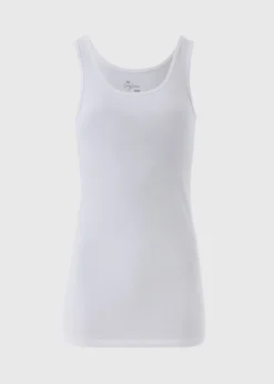 White Essential Longline Vest Top