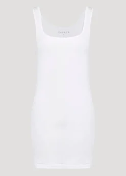 White Essential Longline Vest Top