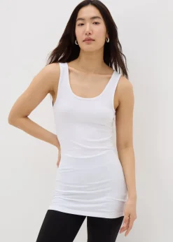 White Essential Longline Vest Top