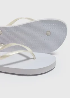 White Flip Flops