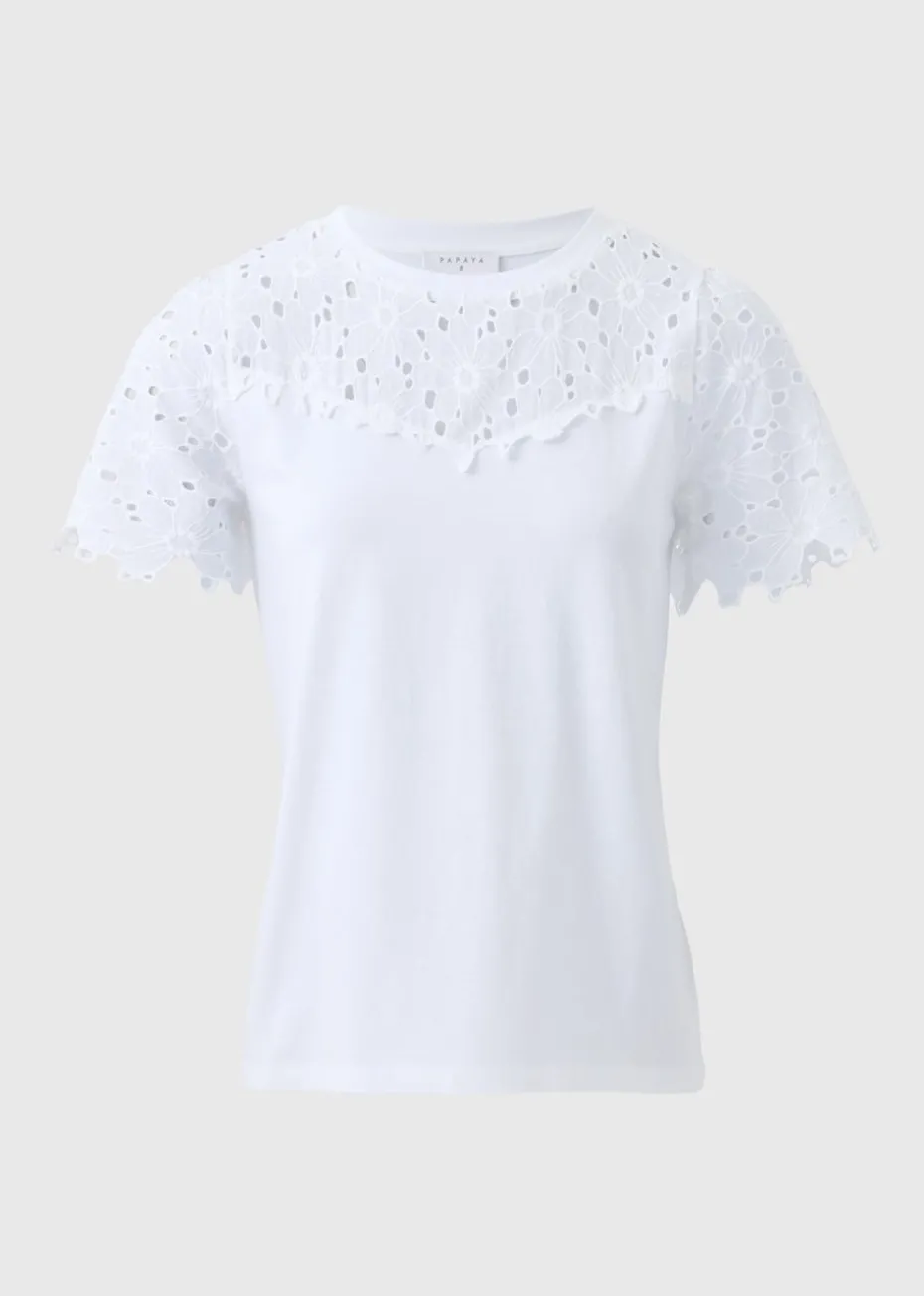 White Floral Lace T-Shirt