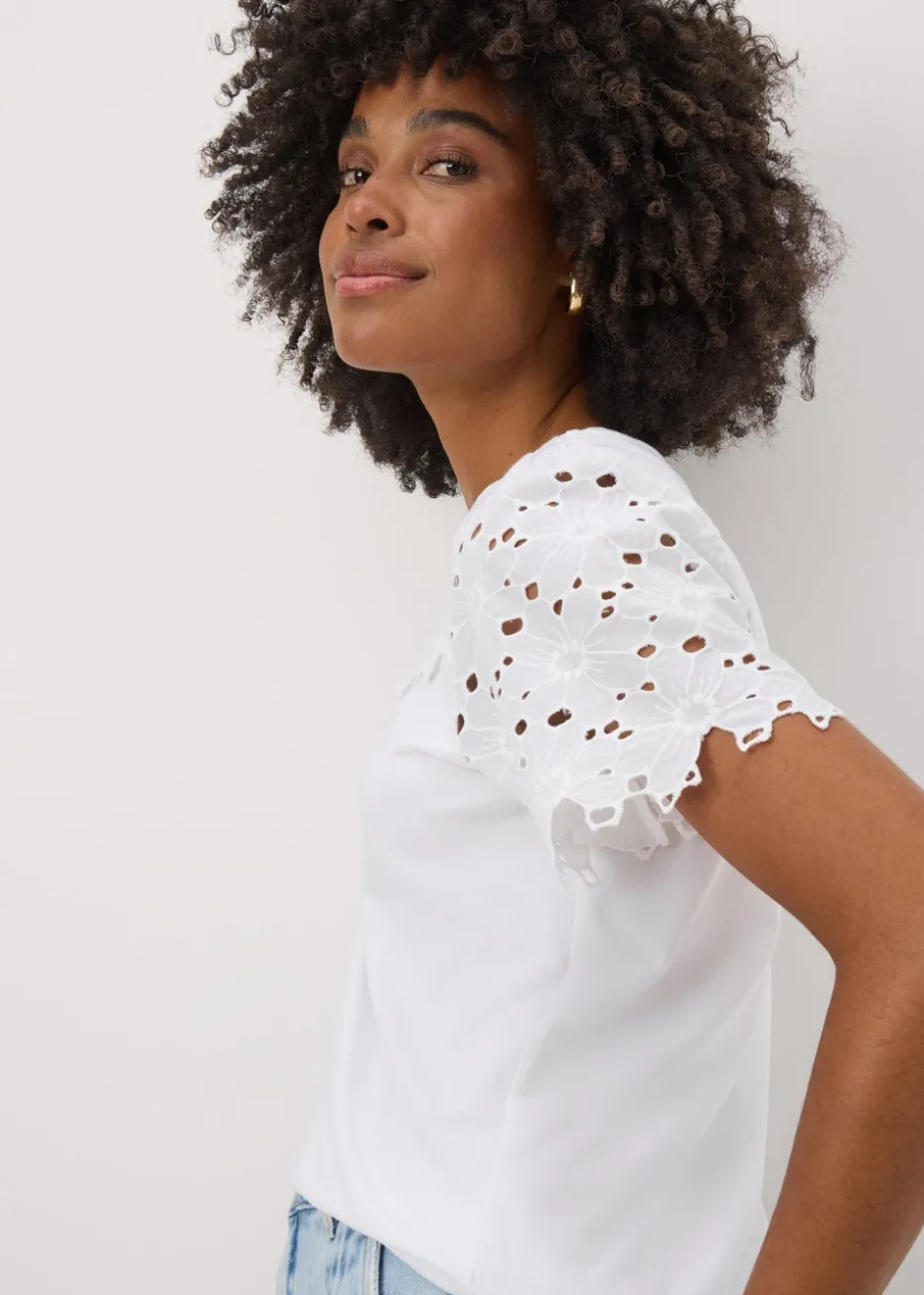 White Floral Lace T-Shirt