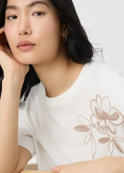 White Floral Patch T-Shirt
