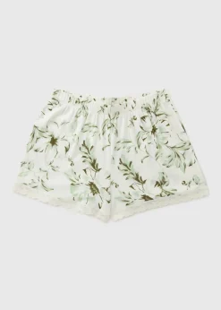 White Floral Pyjama Shorts